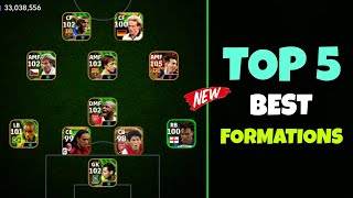 Top 5 Best Formations In eFootball 2024 Mobile  best custom formation efootball 2024 🔥 [upl. by Aggappera70]