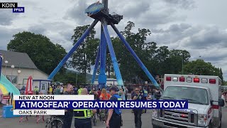 Oaks Park reopens AtmosFEAR ride after malfunction trapped passengers midair [upl. by Blank393]