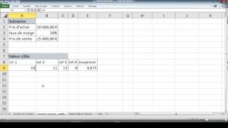 scénario et valeurs cible avec Excel [upl. by Cirillo]