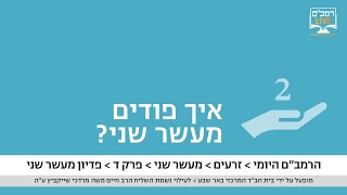 הרמבquotם היומי הלכות מעשר שני פרק ד [upl. by Nasya]