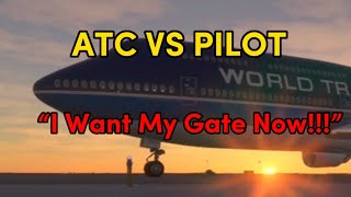 ATC vs Pilot Pilot and Tower Gets into Heated ARGUMENT Over Gate Parking [upl. by Umeko81]