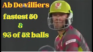 AB DE VILLIERS FASTEST FIFTY 93 OF 52 BALLS [upl. by Luttrell]