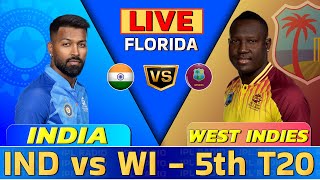 livestream Live Match Today IND vs WI 5th T20 IND vs WI 2023  Live Score amp Commentary [upl. by Atsok]