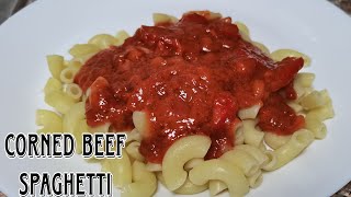 Corned Beef Spaghetti simple recipe of spaghetti filipino sweet spaghetti  seycheesychannel [upl. by Irahs]