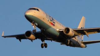 Bird control Flybe Embraer ERJ175STD GFBJJ BE 1857 landing at Berlin Tegel Airport [upl. by Nitsu157]