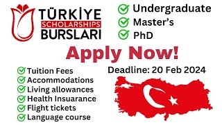 Türkiye Scholarships 2024 full scholarships undergraduate master PhD Turkey  APPLY NOW [upl. by Niddala]