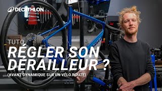 TUTO  Comment régler un dérailleur avant mécanique sur un vélo route  🚴 I Decathlon [upl. by Nylodnewg197]