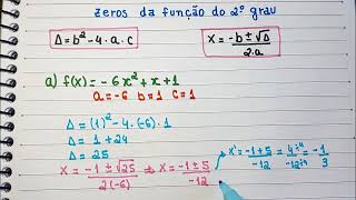 ZEROS DA FUNÇÃO DO 2º GRAU  RECOMPOSIÇÃO DA APRENDIZAGEM [upl. by Ancelin]