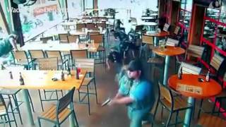 Waco biker gang shootout captured on restaurants CCTV [upl. by Hindorff]