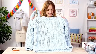 How To Knit A Chunky Wonderwool Sweater From Wool amp The Gang  Good HouseKeeping [upl. by Neeluqcaj]