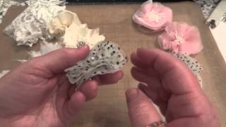 Tricias Easy Shabby Chic No SewNo Glue Fabric Flowers [upl. by Atilegna]