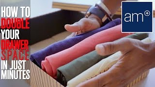 How To Fold Your TShirts To Maximize Drawer Space  Basics Cotton [upl. by Anaitit319]