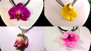 Gioielli con fiori veri Creazioni resina con fiori flowers epoxy resin jewelry [upl. by Emanuele]