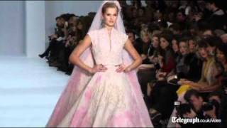 Paris Haute Couture Elie Saab goes light and pastel for a fairytale inspired show [upl. by Elimay]