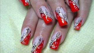 Christmas Nail Art Ideas Red Christmas Nails 2009 [upl. by Ynotna]