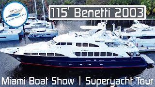 115 Benetti 2003 Superyacht Walkthrough  2022 Miami Boat Show  Fortis  Available for Sale [upl. by Anaeg20]