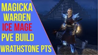 ESO Magicka Warden PVE Build  Ice Queen  Wrathstone PTS [upl. by Nade]