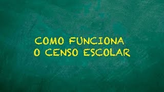 Como Funciona o Censo Escolar [upl. by Gordy]