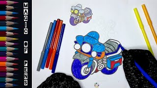 Motorcycles Coloring for Kids  How to Paint a Motorcycle for Children  Babyboys  magicofpens 15 [upl. by Liarret]