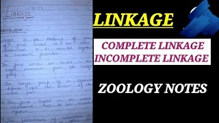 LINKAGE AND TYPES OF LINKAGE COMPLETE LINKAGE INCOMPLETE LINKAGE NOTES linkage chromosomaltheory [upl. by Ostler]