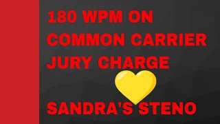 180 WPM ON COMMON CARRIER  JURY CHARGE [upl. by Wendalyn]