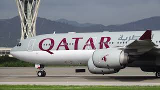 4K Qatar Amiri Flight A340500 VIP BarcelonaEl Prat [upl. by Phox757]