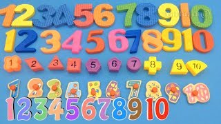 Lesson with numbers 110  Plastic and Wooden Numbers Toys [upl. by Embry887]