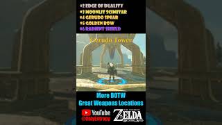 BOTW More Great Weapons Locations zelda botwtips botw [upl. by Natsreik]