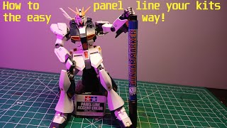 HOW TO PANEL LINE THE EASY WAY using tamiya panel liner vs gundam markers [upl. by Lladnarc]