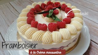 FRAMBOISIER Crème mousseline Recette facile [upl. by Aipotu916]