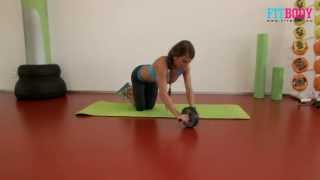 Exercitii abdomen Abdomene cu roata ab roller [upl. by Amara]