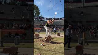 Underhand woodchop competition axe timbersports timber woodchopping [upl. by Geraint765]