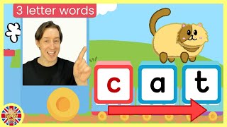 3 letter words phonics sound Learn to readat word familyfirst wordCVC letterskidslearning [upl. by Kowtko]