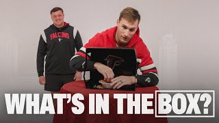 Kirk Cousins takes Whats in the Box challenge very seriously vs Chris Lindstrom  Atlanta Falcons [upl. by Aanas985]