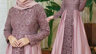 Gamis Brokat Kombinasi Polos Aliyah Wachid Gamis [upl. by Herrera]