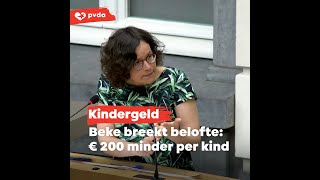 Kinderbijslag minister Beke breekt belofte [upl. by Ahsikal]