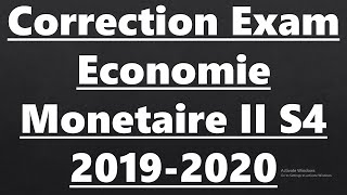 Correction Examen Économie Monétaire et Financière II S4 [upl. by Samul]