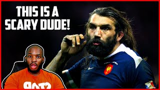 AMERICAN REACTS TO Sébastien Chabal  Rugbys Hardest Ever Hitter [upl. by Chelsie547]