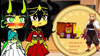 lmk react to redson as kyojure rengoku red son x mei lmk demonslayer [upl. by Aisercal]