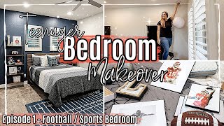 NEW DIY BEDROOM MAKEOVER ON A BUDGET episode 1  Teen Football Bedroom Makeover Ideas 2022 [upl. by Deck933]