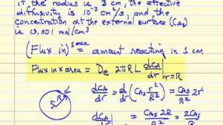 Diffusion and Reaction in a Cylindrical Porous Catalyst [upl. by Grega590]