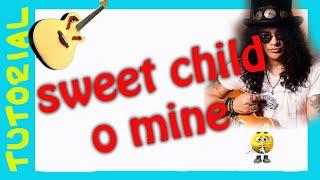 SWEET CHILD o Mine en Guitarra acustica 12 TUTORIAL [upl. by Celinka]