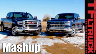 2016 Chevy Silverado 53L vs GMC Sierra 62L Drag Race amp MPG Mashup Review [upl. by Weatherby983]