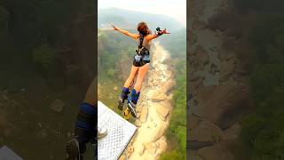 Bungee Jumping With Rope In Beautiful Place  Bungee Jumping ytshorts shorts trendingshorts [upl. by Soutor]