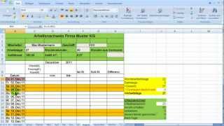 Excel  Zeiterfassung Wochentage bedingt formatieren [upl. by Brass]