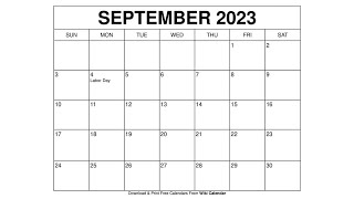 Free Printable September 2023 Calendar Templates With Holidays  Wiki Calendar [upl. by Nehtiek840]