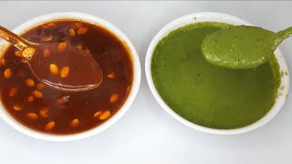 सर्व प्रकारच्या चाट साठी लागणारी हिरवी आणि लाल चटणी रेसीपी  2 Chutney Recipe for Chat [upl. by Ayekal65]