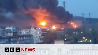 Ukraine war Russian strikes destroy key power plant in Kyiv  BBC News [upl. by Hadwyn555]