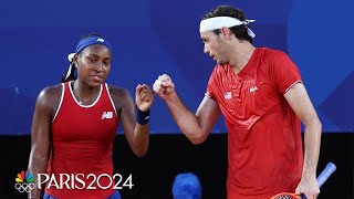 Coco Gauff Taylor Fritz emerge victorious in mixed doubles first round  Paris Olympics [upl. by Close297]