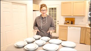 MALACASA 24 Piece Porcelain Dinnerware Set Unboxing and Review 2022  Square Dish Salad Cereal Bowls [upl. by Marsden]